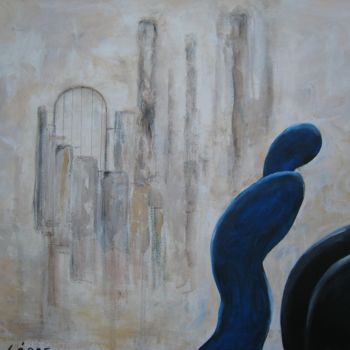 Peinture intitulée "l'allée des arts au…" par Christine Leger, Œuvre d'art originale, Acrylique