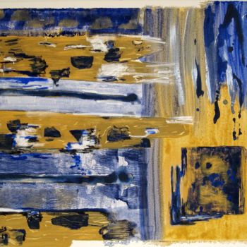 Malerei mit dem Titel "Ors-bleus" von Isabelle Langlois, Original-Kunstwerk, Acryl Auf Keilrahmen aus Holz montiert