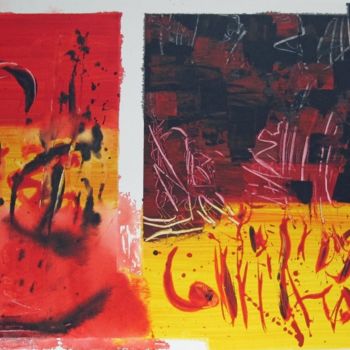 Painting titled "Dualite" by Isabelle Langlois, Original Artwork, Acrylic Mounted on Wood Stretcher frame