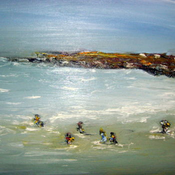 Peinture intitulée "Pêche à Pied" par Didier Duclos, Œuvre d'art originale, Huile