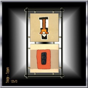 Painting titled "TRINITE" by Buggia, Original Artwork, Pigments Mounted on Wood Stretcher frame