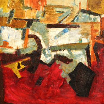 Painting titled "ABSTRACT-1" by Anandswaroop Manchiraju, Original Artwork, Oil
