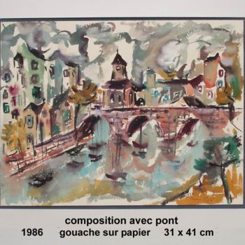 Peinture intitulée "composition avec po…" par Ioana, Œuvre d'art originale, Autre