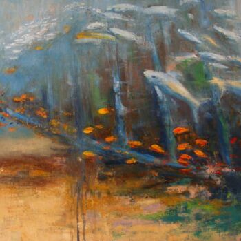 Peinture intitulée "sous-marine" par Catherine Dufrene (Katy), Œuvre d'art originale, Huile