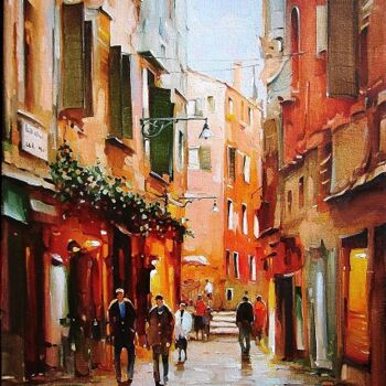 Painting titled "Venice. Twilight" by Sergey Potikha, Original Artwork, Oil