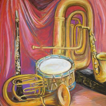 Peinture intitulée "Instruments de la f…" par Pierre Feyeux, Œuvre d'art originale, Huile