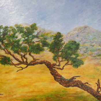 Peinture intitulée "le-pin-couché-041.j…" par Cécile Labossière, Œuvre d'art originale, Huile