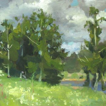 제목이 "Windy day"인 미술작품 Valeriy Kharchenko로, 원작, 기름