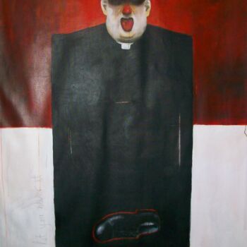 Schilderij getiteld "Yo No Se Nada" door Carlos David, Origineel Kunstwerk, Olie Gemonteerd op Frame voor houten brancard