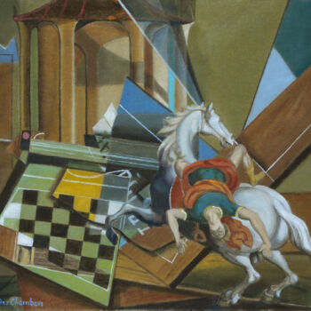 Peinture intitulée "La fin d'un rêve" par Gilles Chambon, Œuvre d'art originale, Huile