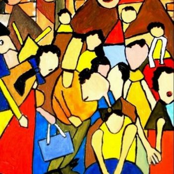 Peinture intitulée "perdu" par Yves Perrin, Œuvre d'art originale, Huile