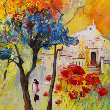 Painting titled "Church of The Blood…" by Miki De Goodaboom, Original Artwork, Oil