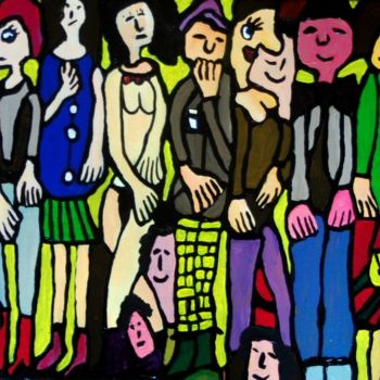 Painting titled "au suivant" by Yves Perrin, Original Artwork, Oil