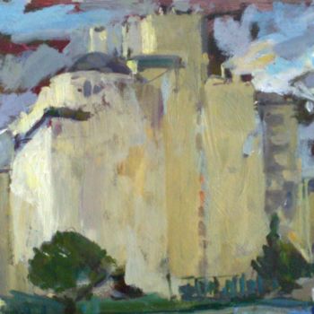 Peinture intitulée "canal de saint-denis" par Olga Richir, Œuvre d'art originale