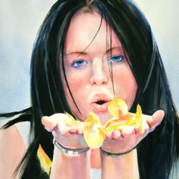 Peinture intitulée "Pétales de rose" par Adyne Gohy, Œuvre d'art originale, Huile