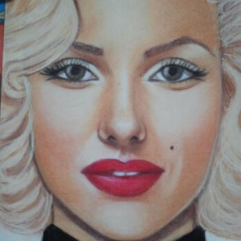 Painting titled "MARYLIN AU PASTEL" by Olga Recio, Original Artwork, Other