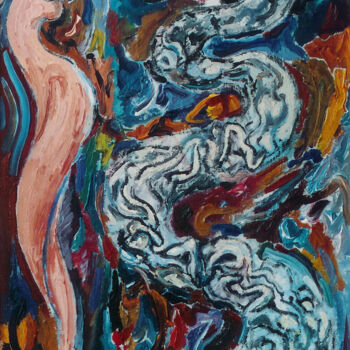 Malerei mit dem Titel "Temptation" von Lia Chechelashvili, Original-Kunstwerk, Öl Auf Keilrahmen aus Holz montiert