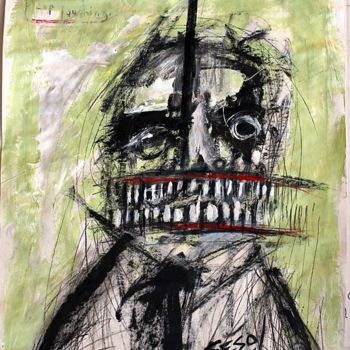 Peinture intitulée "Visage" par Matt Sesow, Œuvre d'art originale, Acrylique