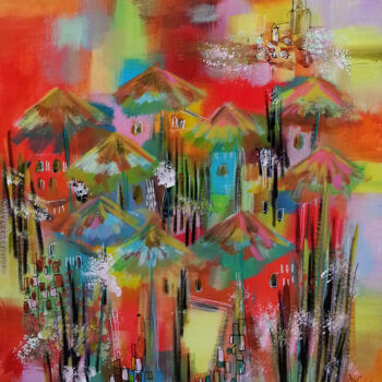 Malerei mit dem Titel "Santa Maria Salina" von Muriel Cayet, Original-Kunstwerk, Acryl