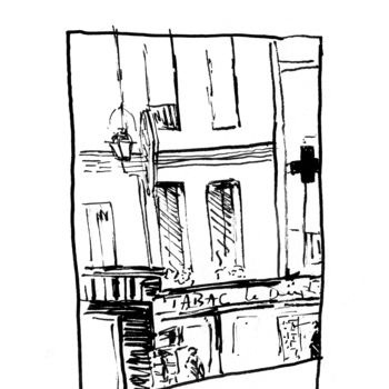 Drawing titled "facade-2.jpg" by Bob Clement, Original Artwork
