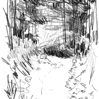 Σχέδιο με τίτλο "sous-bois-3.jpg" από Bob Clement, Αυθεντικά έργα τέχνης