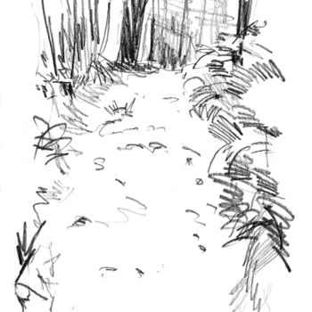 Σχέδιο με τίτλο "sous-bois-1.jpg" από Bob Clement, Αυθεντικά έργα τέχνης