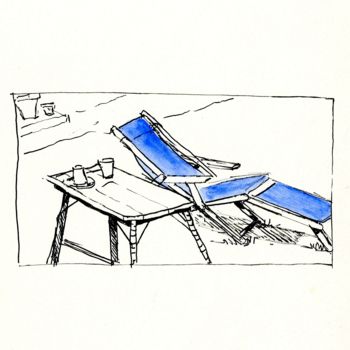 Σχέδιο με τίτλο "chaise-longue-2.jpg" από Bob Clement, Αυθεντικά έργα τέχνης, Μελάνι