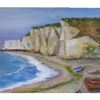 Painting titled "les falaises d'Etre…" by H. Oriaut, Original Artwork, Oil