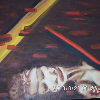 Peinture intitulée "21st-c-crucifiction…" par Lm Arnal, Œuvre d'art originale