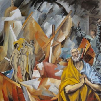 Painting titled "L'appel des sirènes" by Gilles Chambon, Original Artwork, Oil