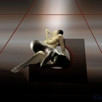 Digitale Kunst getiteld "Couple Sculpted Vis…" door Angelo Kerelov, Origineel Kunstwerk, 3D-modellering
