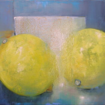 Peinture intitulée "Two Lemon" par Maryline Mercier, Œuvre d'art originale, Huile