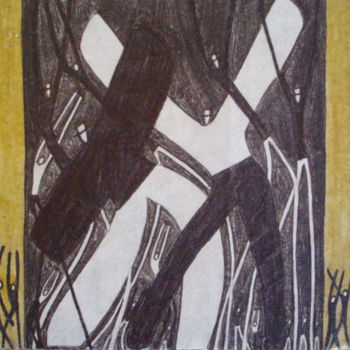 Drawing titled "barcelona" by Michael Fitzgerald, Original Artwork, Ballpoint pen