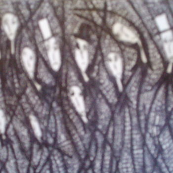 Drawing titled "funk soul 3" by Michael Fitzgerald, Original Artwork, Ballpoint pen