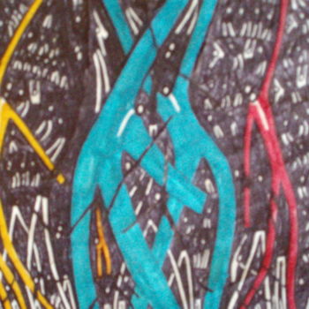 Drawing titled "northern soul 2" by Michael Fitzgerald, Original Artwork, Ballpoint pen