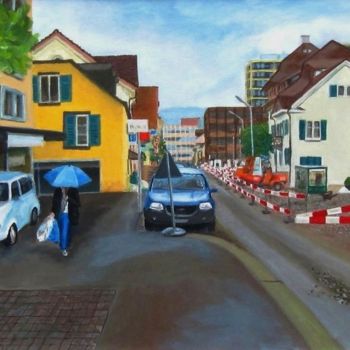 Painting titled "Brunnenstrasse Uste…" by Sebastian Olivier Burckhardt, Original Artwork, Acrylic