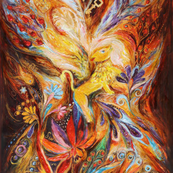 Peinture intitulée "The 3 keys keeper" par Elena Kotliarker, Œuvre d'art originale, Acrylique
