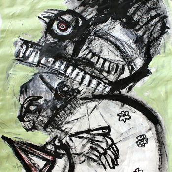 Peinture intitulée "Mother and child" par Matt Sesow, Œuvre d'art originale, Acrylique