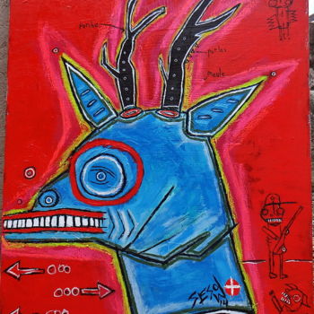 Peinture intitulée "Chevreuille" par Matt Sesow, Œuvre d'art originale, Acrylique