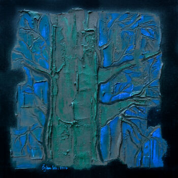 Painting titled "I am Hugging a Tree…" by Özlem Kalkan Erenus, Original Artwork, Cement