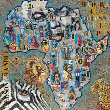 Peinture intitulée "Hommage à Mandela" par Hélène Py, Œuvre d'art originale, Acrylique