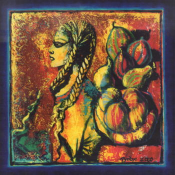 Peinture intitulée "Trapunta-toscana" par Hélène Py, Œuvre d'art originale, Acrylique