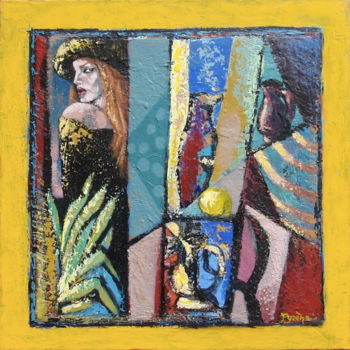 Peinture intitulée "Le regard en coin" par Hélène Py, Œuvre d'art originale, Acrylique