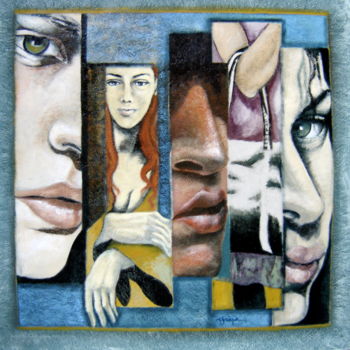 Peinture intitulée "Le cabas" par Hélène Py, Œuvre d'art originale, Acrylique