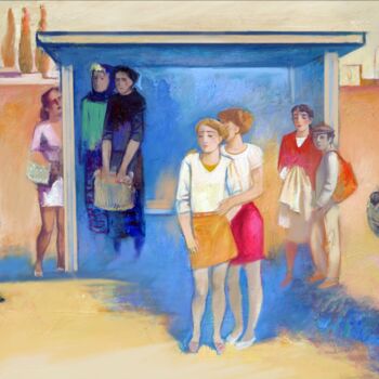 "On a bus stop" başlıklı Tablo Azeriman tarafından, Orijinal sanat, Akrilik