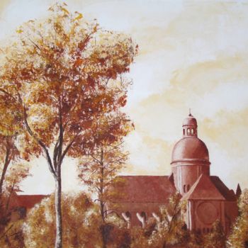 Ζωγραφική με τίτλο "saint quiriace" από Stephanie Ledroit, Αυθεντικά έργα τέχνης, Ακρυλικό