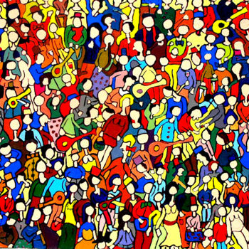 Peinture intitulée "metro" par Yves Perrin, Œuvre d'art originale, Acrylique