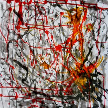 Peinture intitulée "Abstraction musical…" par Brigitte Mathé (MBL), Œuvre d'art originale, Encre