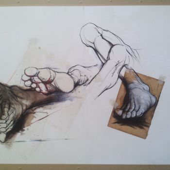 제목이 "GROUPE DE PIEDS Tec…"인 그림 Claude Duvauchelle로, 원작, 다른