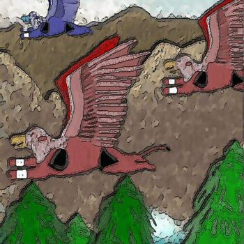 Painting titled "Griffon Army" by Mike Sexton, Original Artwork, Other